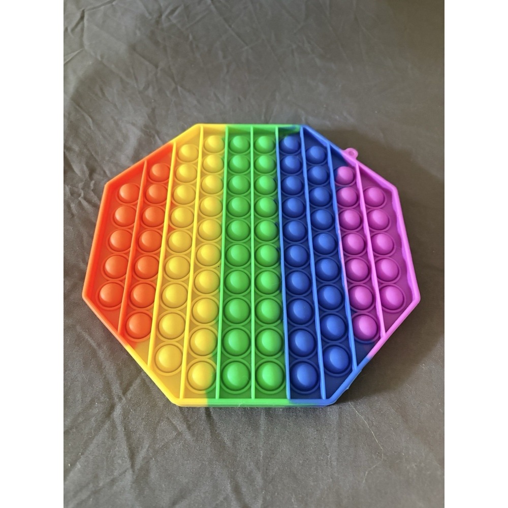 Rainbow Octagon Pop It Push Bubble Silicone Tactile Sensory Toy